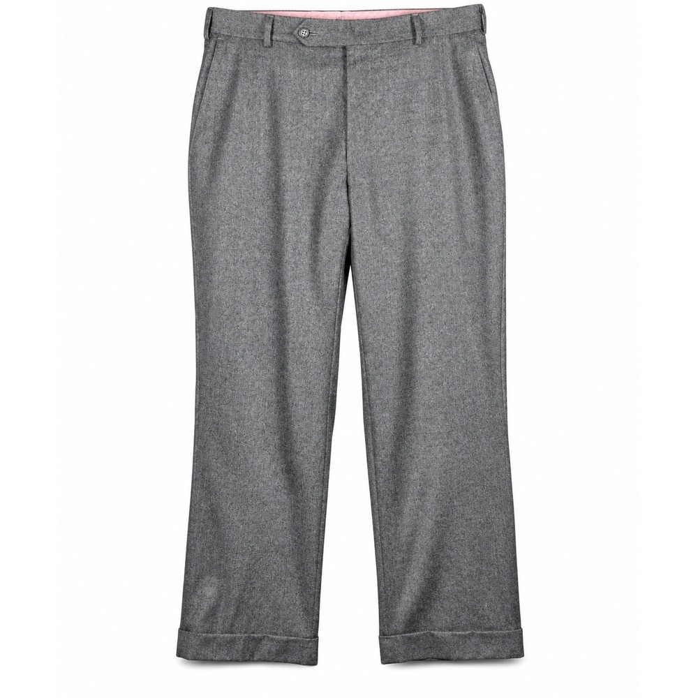 Samuelsohn Loro Piana Wool Dress Pants Mens 42 Grey Flat Front Cuffed Trousers